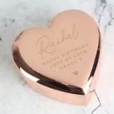 Thumbnail 2 - Personalised Rose Gold Heart Trinket with Heart Motif