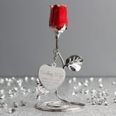 Thumbnail 1 - Personalised Swirls & Hearts Red Rose Bud Ornament