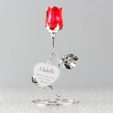 Thumbnail 3 - Personalised Swirls & Hearts Red Rose Bud Ornament