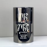 Thumbnail 1 - Personalised Mr & Mrs Smoked Glass LED Candle