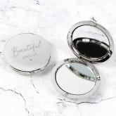 Thumbnail 1 - Engraved "Beautiful" Compact Mirror