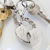 Thumbnail 1 - Engraved Joined Heart Keyring Set