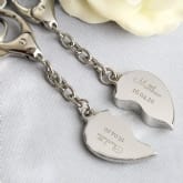 Thumbnail 2 - Engraved Joined Heart Keyring Set