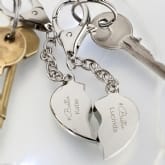 Thumbnail 3 - Engraved Joined Heart Keyring Set