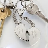 Thumbnail 4 - Engraved Joined Heart Keyring Set