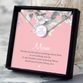 Thumbnail 1 - Personalised Mum Sentiment Silver Tone Necklace and Box