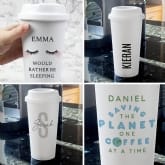 Thumbnail 1 - Personalised Double Walled Travel Mugs