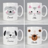 Thumbnail 1 - Personalised Cute Animal Face Mugs