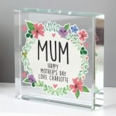 Thumbnail 1 - Personalised Floral Large Crystal Token