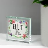 Thumbnail 2 - Personalised Floral Large Crystal Token