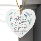 Thumbnail 1 - Personalised You're Like A Mum To Me Wooden Heart Decoration