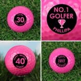 Thumbnail 1 - Personalised Pink Golf Balls