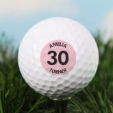 Thumbnail 3 - Personalised Pink Age Golf Ball