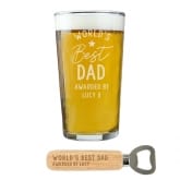 Thumbnail 2 - Personalised World's Best Pint Glass and Bottle Opener