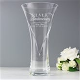 Thumbnail 2 - Hand Cut Personalised Silver Anniversary Vase