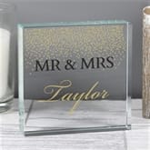 Thumbnail 1 - Personalised Gold Confetti Large Crystal Token