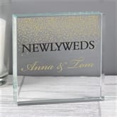 Thumbnail 5 - Personalised Gold Confetti Large Crystal Token