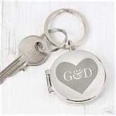 Thumbnail 1 - Personalised Couples Initials Keyring Locket