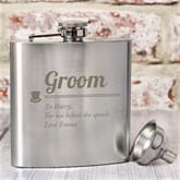 Thumbnail 2 - Personalised Groom Hip Flask