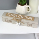 Thumbnail 1 - Personalised Wooden Wedding Certificate Holder