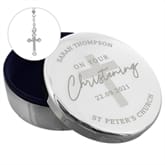 Thumbnail 3 - Personalised Christening Round Trinket Box & Rosary Beads Set