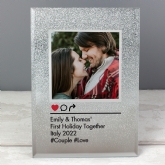 Thumbnail 1 - Personalised Instagram Post 4x4 Glitter Glass Photo Frame