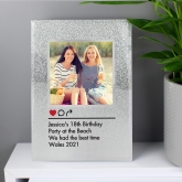 Thumbnail 3 - Personalised Instagram Post 4x4 Glitter Glass Photo Frame
