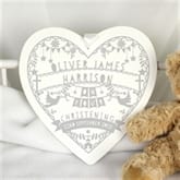 Thumbnail 2 - Personalised Large Grey Wooden Heart Decoration