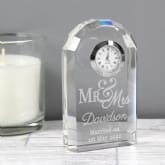 Thumbnail 1 - Personalised Mr & Mrs Crystal Clock