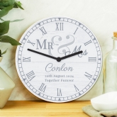 Thumbnail 1 - Personalised Mr & Mrs Wooden Clock