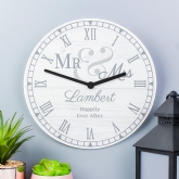 Thumbnail 2 - Personalised Mr & Mrs Wooden Clock