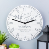 Thumbnail 4 - Personalised Mr & Mrs Wooden Clock