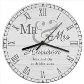 Thumbnail 2 - Personalised Mr & Mrs Wooden Clock