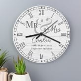 Thumbnail 3 - Personalised Mr & Mrs Wooden Clock
