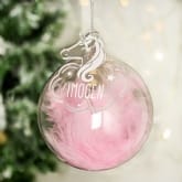 Thumbnail 6 - Personalised Feather Glass Baubles 