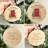 Thumbnail 1 - Personalised First Christmas Wooden Christmas Decorations