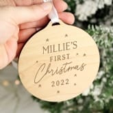 Thumbnail 7 - Personalised First Christmas Wooden Christmas Decorations