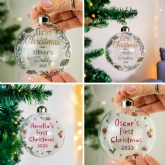 Thumbnail 1 - Personalised First Christmas Glass Baubles