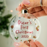 Thumbnail 4 - Personalised First Christmas Glass Baubles