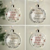 Thumbnail 1 - Personalised First Christmas Glass Baubles
