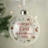 Thumbnail 2 - Personalised First Christmas Glass Baubles