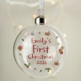 Thumbnail 3 - Personalised First Christmas Glass Baubles