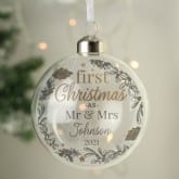 Thumbnail 4 - Personalised First Christmas Glass Baubles
