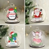 Thumbnail 1 - Personalised Wooden and Glass Christmas Baubles
