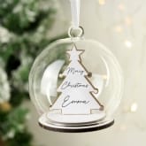 Thumbnail 2 - Personalised Wooden and Glass Christmas Baubles
