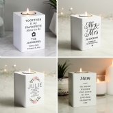 Thumbnail 1 - Personalised White Wooden Tea Light Holders