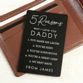 Thumbnail 6 - Personalised 5 Reasons Why I Love You Wallet/Purse Cards