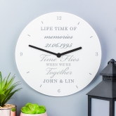 Thumbnail 12 - Personalised Wooden Wall Clocks for Couples and Family