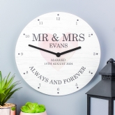 Thumbnail 3 - Personalised Wooden Wall Clocks for Couples and Family