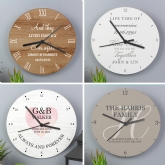 Thumbnail 1 - Personalised Wooden Wall Clocks for Couples and Family